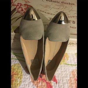 Dolce Vita Silver Toe Cream Suede Flats